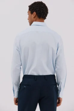 Cortefiel Camisa vestir pata de gallo algodón tencel Azul Best