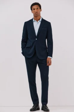 Cortefiel Camisa vestir pata de gallo algodón tencel Azul Best