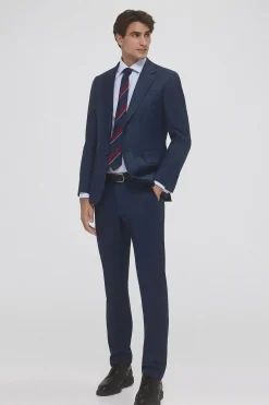 Pedro del Hierro Camisa vestir puño gemelo non iron y antimanchas lisa tailored fit Azul Best