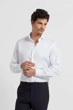 Silbon Camisa vestir puño simple easy iron Blanco Discount