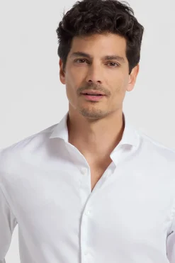 Silbon Camisa vestir puño simple easy iron Blanco Discount