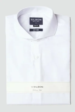 Silbon Camisa vestir puño simple easy iron Blanco Discount