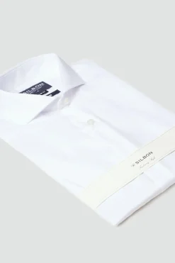 Silbon Camisa vestir puño simple easy iron Blanco Discount