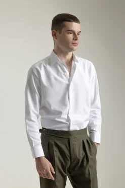 PuroEGO Camisa vestir regular fit twill Blanco Outlet