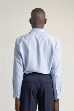 PuroEGO Camisa vestir regular fit twill Azul Discount