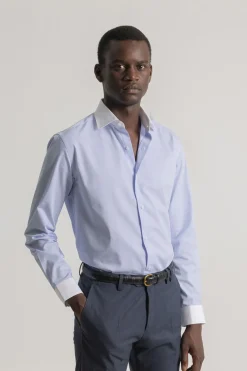 PuroEGO Camisa vestir regular mil rayas Azul Online