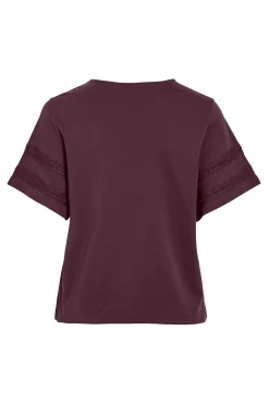 Vila Camiseta algodón orgánico con calados Morado New