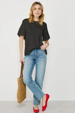 Vila Camiseta algodón orgánico con calados Negro Clearance