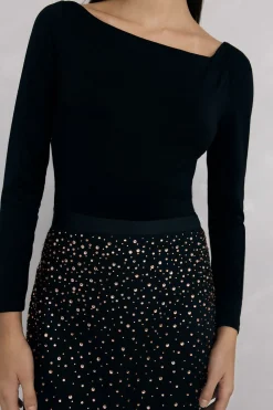 Pedro del Hierro Camiseta asimétrica Negro New