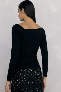 Pedro del Hierro Camiseta asimétrica Negro New