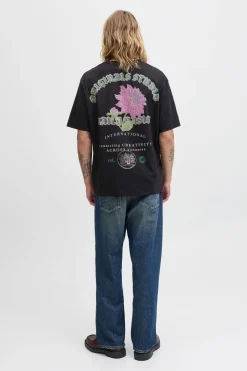 Jack & Jones Camiseta backprint negro Discount