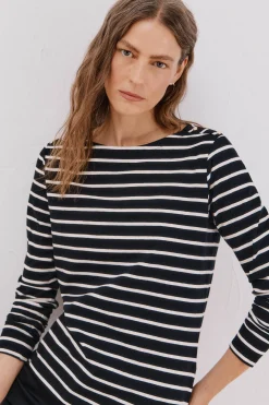 Cortefiel Camiseta barco botones Estampado blanco Outlet