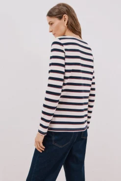 Cortefiel Camiseta barco botones Estampado azul Outlet