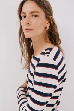 Cortefiel Camiseta barco botones Estampado azul Outlet