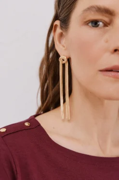 Cortefiel Camiseta barco botones Vino