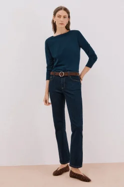 Cortefiel Camiseta barco botones Azul marino