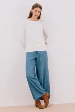 Cortefiel Camiseta barco botones Blanco Discount