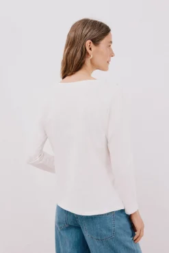 Cortefiel Camiseta barco botones Blanco Discount