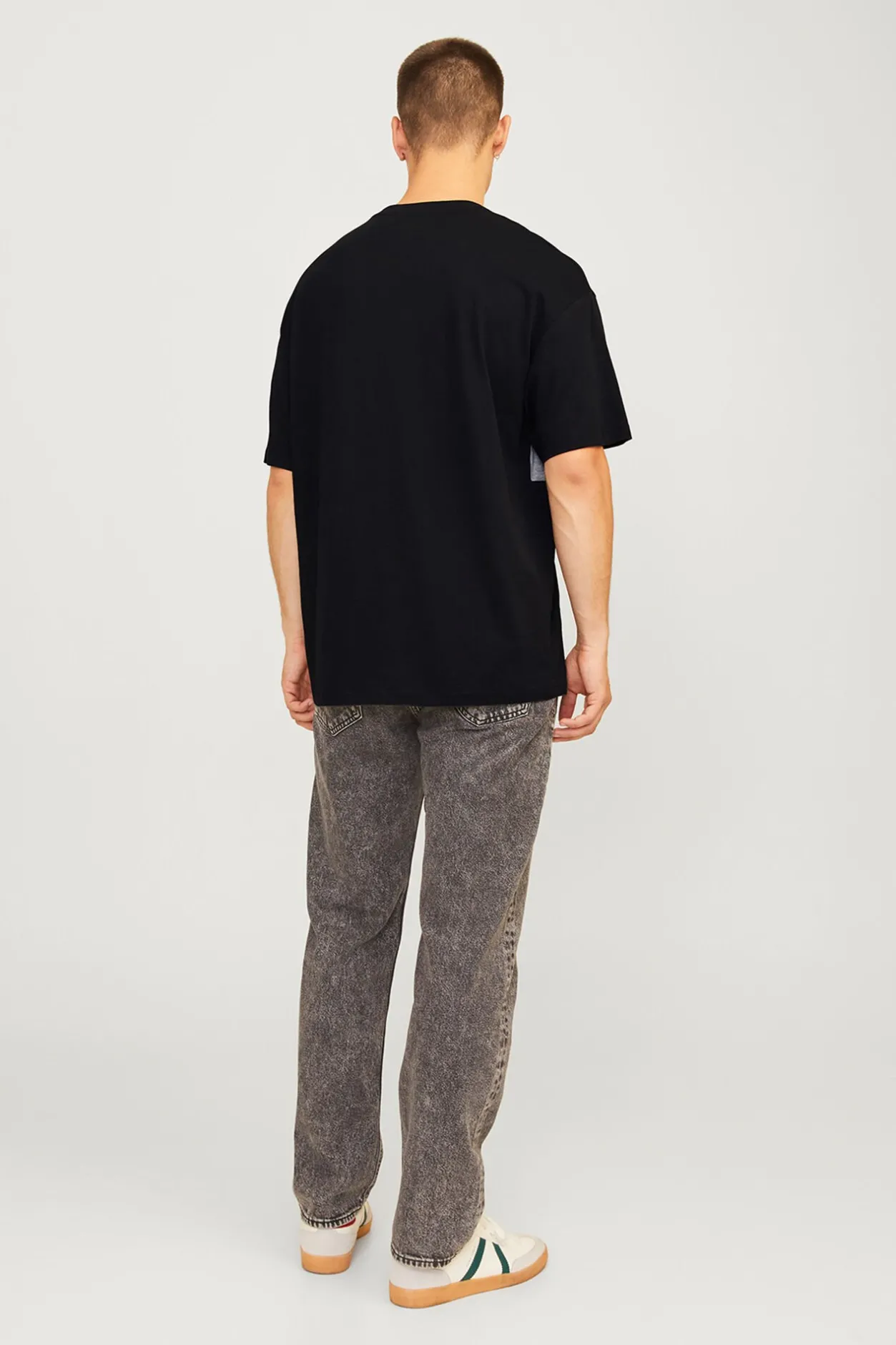 Jack & Jones Camiseta bicolor logo frontal negro Outlet