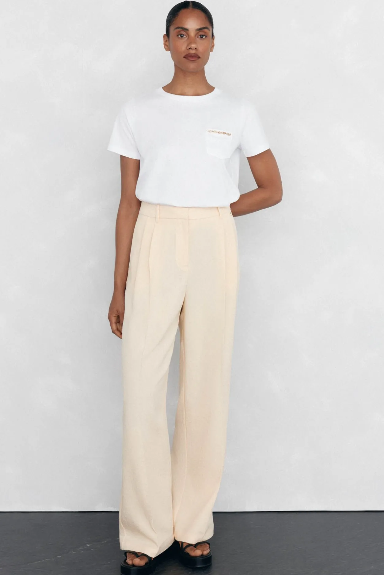 Pedro del Hierro Camiseta bolsillo cadena Blanco Clearance