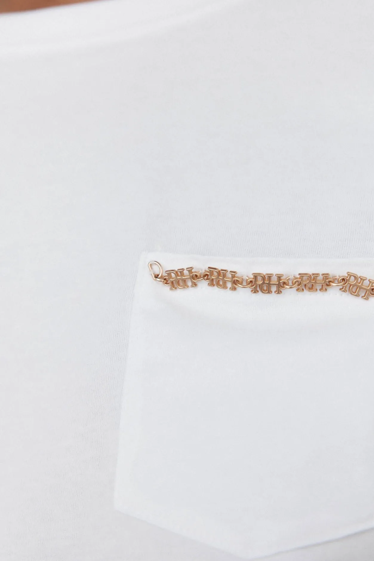 Pedro del Hierro Camiseta bolsillo cadena Blanco Clearance