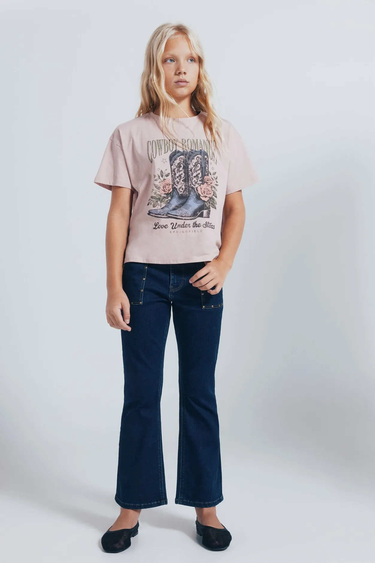 Springfield Kids Camiseta botas cowboy niña rosa Online