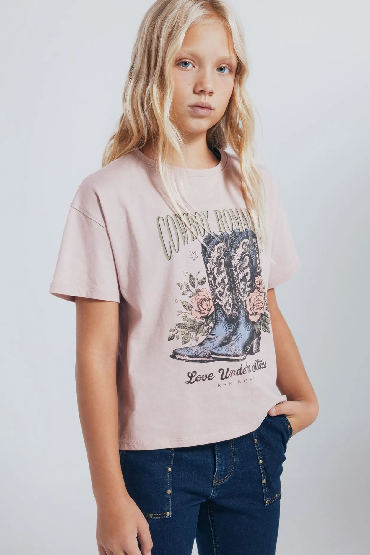 Springfield Kids Camiseta botas cowboy niña rosa Online