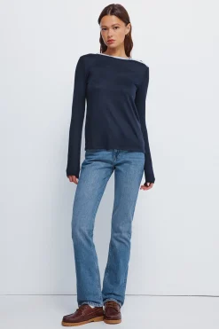 Springfield Camiseta botones hombro cuello azul