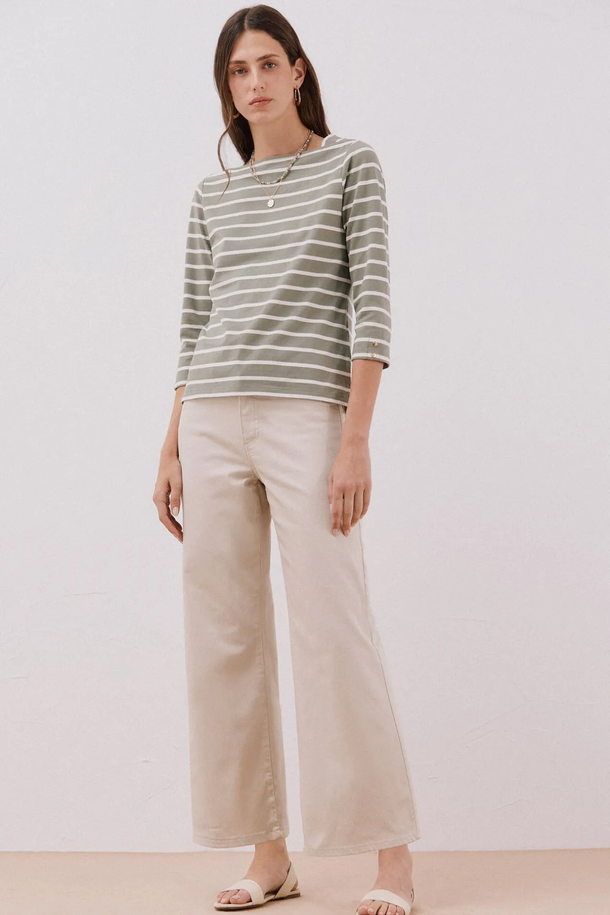 Cortefiel Camiseta básica barco Estampado verde Best