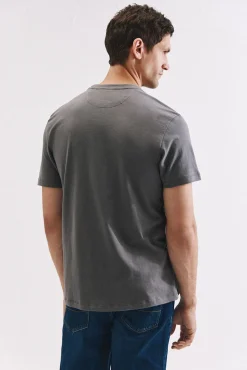 Cortefiel Camiseta básica bolsillo Gris Clearance