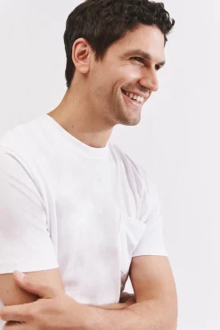 Cortefiel Camiseta básica bolsillo Blanco