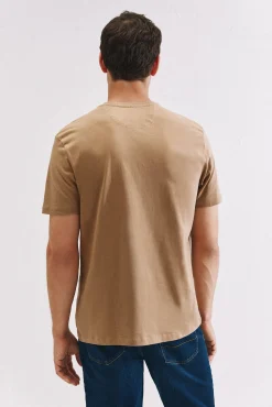 Cortefiel Camiseta básica bolsillo Beige Clearance