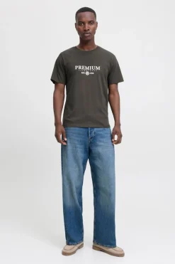 Jack & Jones Camiseta básica con logo Kaki Discount