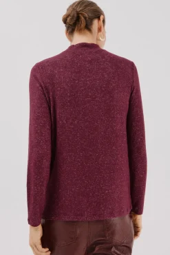 Cortefiel Camiseta básica cuello perkins Morado Hot