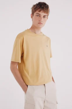 Springfield Camiseta básica cuello redondo amarillo Online