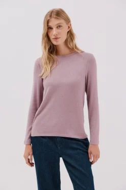 Cortefiel Camiseta básica escote caja Lila New