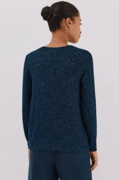 Cortefiel Camiseta básica escote caja Azul marino Outlet