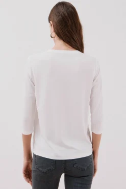 Cortefiel Camiseta básica escote mão Blanco Online