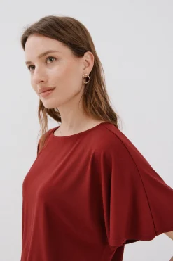 Cortefiel Camiseta básica fluida Vino Outlet