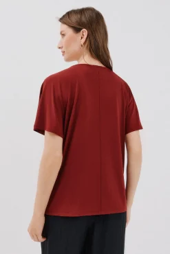 Cortefiel Camiseta básica fluida Vino Outlet