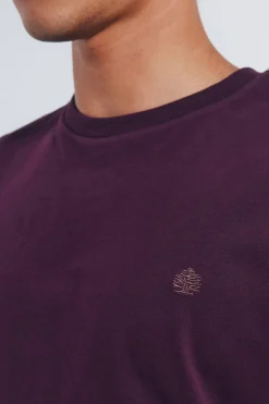 Springfield Camiseta básica manga larga acabado suave burdeos