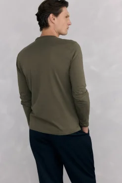 Pedro del Hierro Camiseta básica manga larga Verde Sale