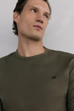 Pedro del Hierro Camiseta básica manga larga Verde Sale