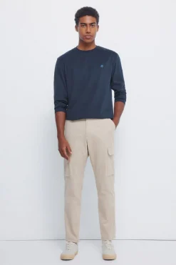 Springfield Camiseta básica manga larga acabado suave azul Clearance