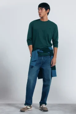 Springfield Camiseta básica manga larga acabado suave verde Hot