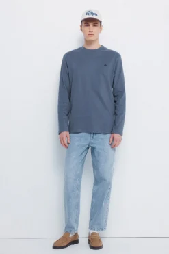 Springfield Camiseta básica manga larga acabado suave azul Clearance