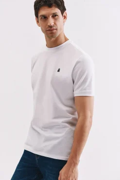 Cortefiel Camiseta básica piqué Blanco