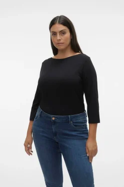 Vero Moda Curve Camiseta básica talla grande Negro Discount