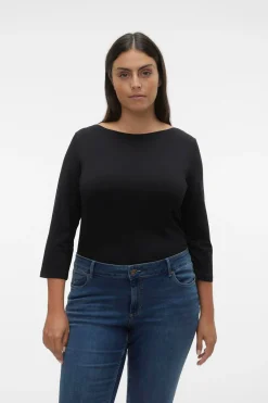 Vero Moda Curve Camiseta básica talla grande Negro Discount