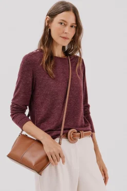 Cortefiel Camiseta caja botones Vino Clearance